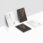 1000 Business Cards, Gold Foil Matt Lamination 400gsm