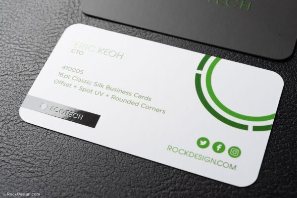 1000 Business Cards, Rounded Corner Spot UV Matt Lamination 400gsm
