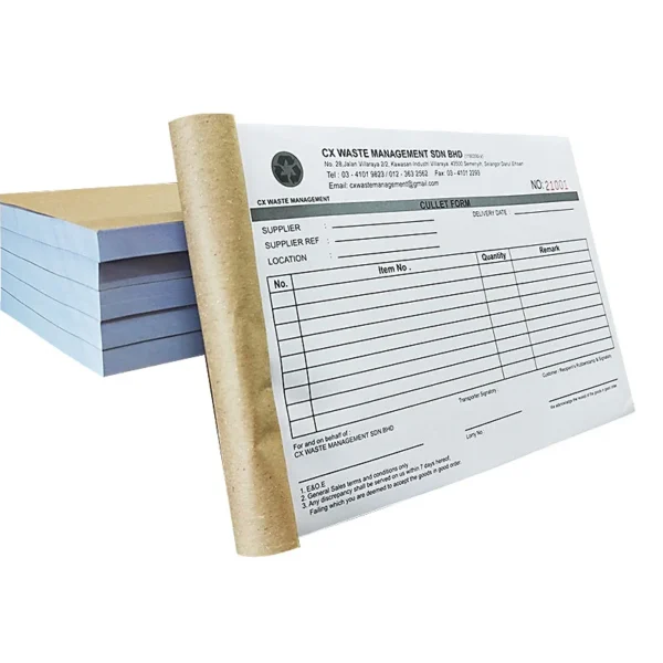 10 NCR Books – A5 Size (1 Color Printing, 1+1)