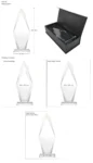 Flame Shaped Crystal Awards with Glass Base & Box