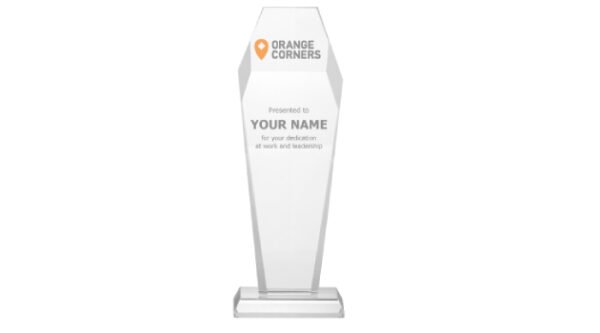 Hexagon Shaped Crystal Awards with Glass Base & Box