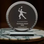 Round Clear Crystal Awards with Engraved Leaves in Premium Box